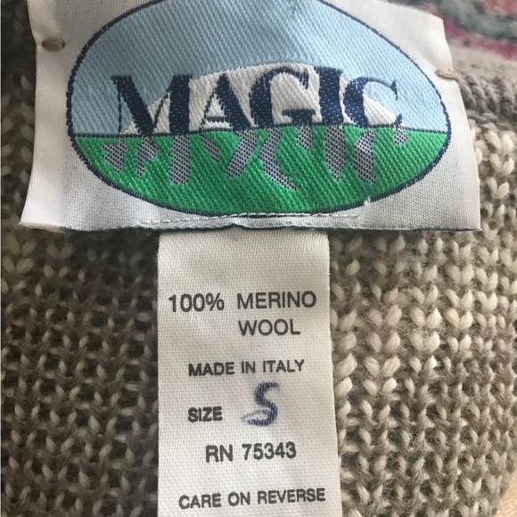Magic made in Italy wool cardigan sweater coat size small unique tasseled - Picture 9 of 10